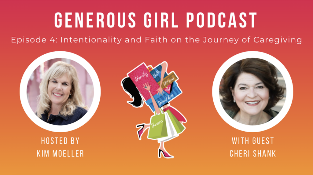 Cheri Shank and Kim Moeller recording the Generous Girl podcast